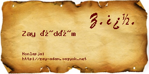 Zay Ádám névjegykártya